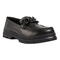 Black - Front - POD Girls Mina Leather Loafers