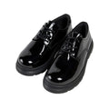 Black Patent - Front - POD Childrens-Kids Irene School Shoes