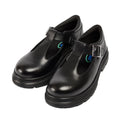 Black - Side - POD Girls Emilie Leather School Shoes