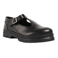 Black - Front - POD Girls Emilie Leather School Shoes