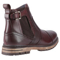 Dark Brown - Back - POD Mens Apollo Tumbled Leather Chelsea Boots