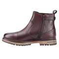 Dark Brown - Side - POD Mens Apollo Tumbled Leather Chelsea Boots