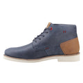 Navy - Side - POD Mens Aries Oiled Leather Chukka Boots