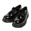 Black - Front - POD Girls Emilie Leather School Shoes