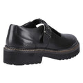 Black - Back - POD Womens-Ladies Kylee Lace Up Leather T-Bar Shoes