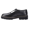 Black - Side - POD Womens-Ladies Kylee Lace Up Leather T-Bar Shoes