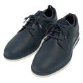 Navy - Close up - POD Mens Murphy Italian Leather Trainers