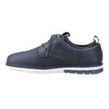 Navy - Side - POD Mens Murphy Italian Leather Trainers