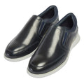 Navy - Close up - POD Mens Holden Italian Leather Loafers