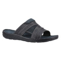 Black - Front - Hush Puppies Mens Archer Leather Mule Sandals