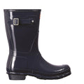 Navy - Side - Hunter Womens-Ladies Original Short Wellington Boots