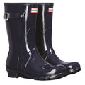 Navy - Front - Hunter Womens-Ladies Original Short Wellington Boots