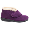 Plum - Back - Fleet & Foster Womens-Ladies Levitt Touch Fasten Slippers