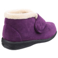 Plum - Side - Fleet & Foster Womens-Ladies Levitt Touch Fasten Slippers