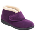 Plum - Front - Fleet & Foster Womens-Ladies Levitt Touch Fasten Slippers