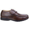 Brown - Back - Fleet & Foster Mens Fred Dual Fit Leather Moccasin