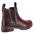 Brown-Navy - Back - Cotswold Womens-Ladies Laverton Slip On Leather Ankle Boot