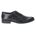 Black - Back - Hush Puppies Mens Oaken Brogue Leather Shoe