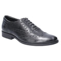 Black - Front - Hush Puppies Mens Oaken Brogue Leather Shoe