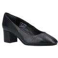 Navy - Pack Shot - Hush Puppies Ladies-Womens Anna Leather Court Shoe