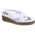 White - Front - Hush Puppies Womens-Ladies Elena Leather Wedge Sandal