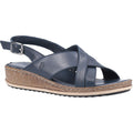 Navy - Front - Hush Puppies Womens-Ladies Elena Leather Wedge Sandal