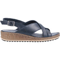 Navy - Back - Hush Puppies Womens-Ladies Elena Leather Wedge Sandal