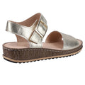 Gold - Side - Hush Puppies Womens-Ladies Ellie Leather Sandals