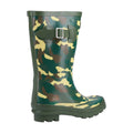 Green-Brown-Cream - Side - Cotswold Boys Innsworth Camo Wellington Boots