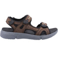 Brown - Back - Hush Puppies Mens Castro Sandals