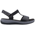 Black - Back - Hush Puppies Womens-Ladies Sylvie Leather Sandals