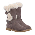 Grey - Back - Hush Puppies Girls Mini Megan Suede Boots