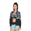 Porcelain-Black - Side - Skechers Womens-Ladies Palm Leaf Reversible Bomber Jacket