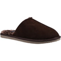 Brown - Front - Hush Puppies Mens Coady Suede Slippers