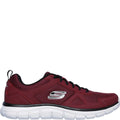 Burgundy-Black - Side - Skechers Mens Track Scloric Leather Trainers