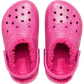 Fuchsia - Pack Shot - Crocs Childrens-Kids Glitter Clogs