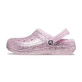 Flamingo Pink - Side - Crocs Childrens-Kids Glitter Clogs