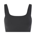 Black - Front - Girlfriend Collective Womens-Ladies Tommy Ribbed Cropped Bra