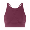 Plum - Back - Girlfriend Collective Womens-Ladies Topanga Cross Back Bra