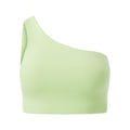 Green Tea - Front - Girlfriend Collective Womens-Ladies Bianca One Shoulder Sports Bra