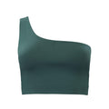 Moss - Front - Girlfriend Collective Womens-Ladies Bianca One Shoulder Sports Bra