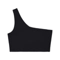 Black - Front - Girlfriend Collective Womens-Ladies Bianca One Shoulder Sports Bra