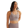 Heather Cocoon - Side - Girlfriend Collective Womens-Ladies Float Cleo Halter Neck Bra