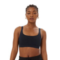 Black - Side - Girlfriend Collective Womens-Ladies Andy Split Strap Sports Bra