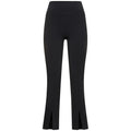 Black - Front - Girlfriend Collective Womens-Ladies Luxe Split Hem Leggings