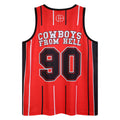 Red - Back - Amplified Mens Cowboys From Hell Pantera Basketball Jersey