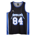 Black-Blue - Front - Amplified Mens Ride The Lightning Metallica Basketball Jersey