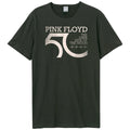 Charcoal - Front - Amplified Unisex Adult Cropped Pink Floyd Logo T-Shirt