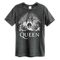 Charcoal - Front - Amplified Unisex Adult Line Art Crest Queen T-Shirt