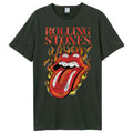 Charcoal - Front - Amplified Mens Hot Tongue The Rolling Stones T-Shirt